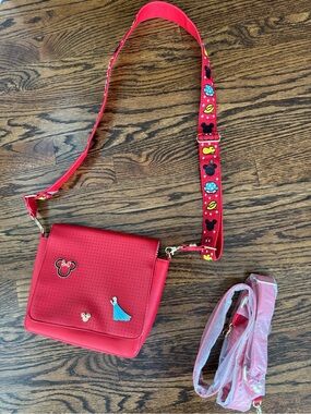 Disney red pin collector crossbody purse pocketbook New with tags